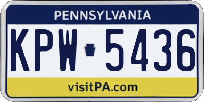 PA license plate KPW5436