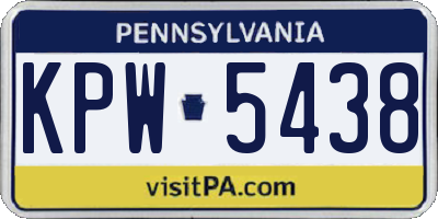 PA license plate KPW5438