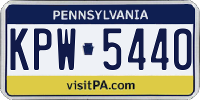 PA license plate KPW5440