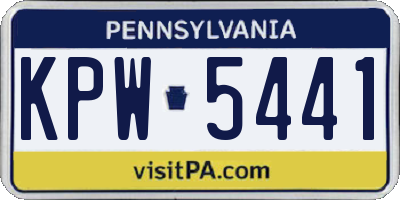 PA license plate KPW5441