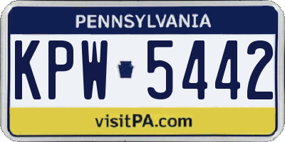 PA license plate KPW5442