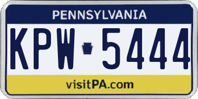 PA license plate KPW5444