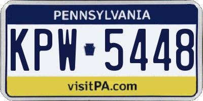 PA license plate KPW5448