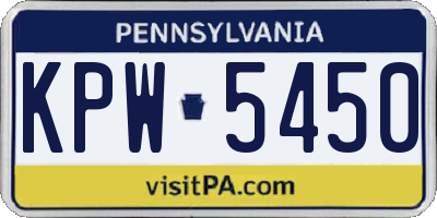 PA license plate KPW5450