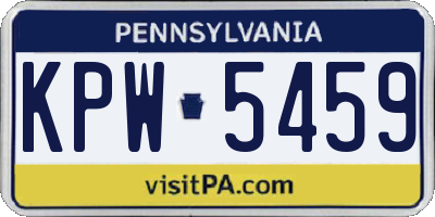 PA license plate KPW5459
