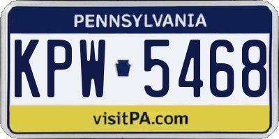 PA license plate KPW5468