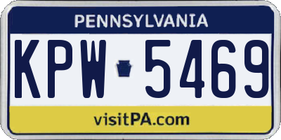 PA license plate KPW5469