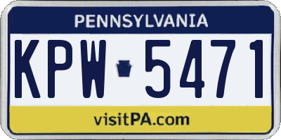 PA license plate KPW5471