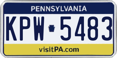 PA license plate KPW5483