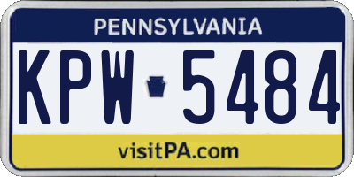 PA license plate KPW5484