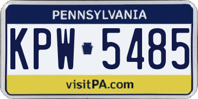 PA license plate KPW5485