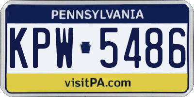 PA license plate KPW5486