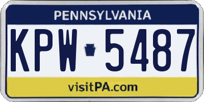 PA license plate KPW5487