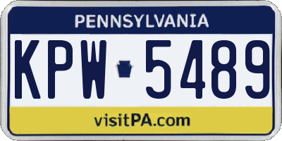 PA license plate KPW5489