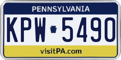 PA license plate KPW5490