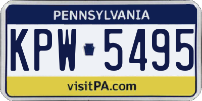PA license plate KPW5495