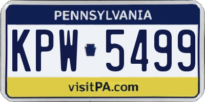 PA license plate KPW5499
