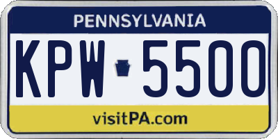 PA license plate KPW5500
