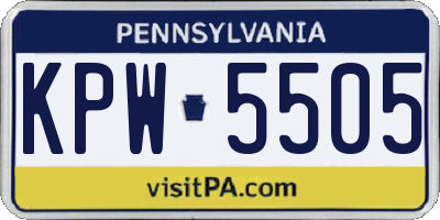 PA license plate KPW5505