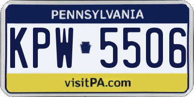 PA license plate KPW5506