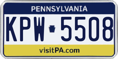 PA license plate KPW5508