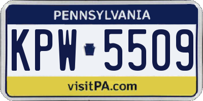 PA license plate KPW5509