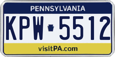 PA license plate KPW5512