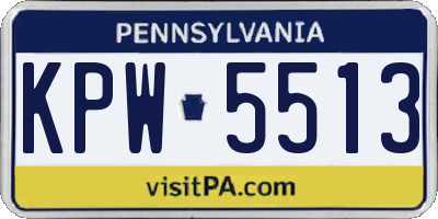 PA license plate KPW5513