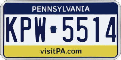PA license plate KPW5514