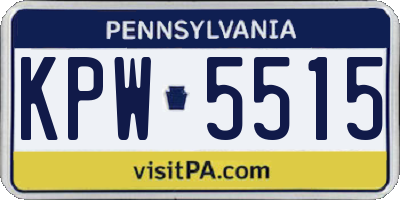 PA license plate KPW5515