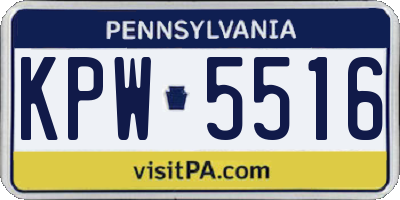 PA license plate KPW5516