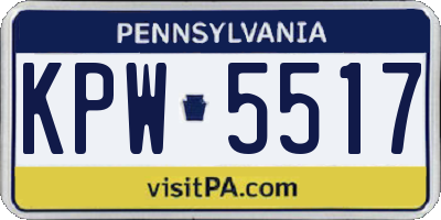 PA license plate KPW5517