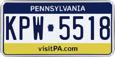 PA license plate KPW5518