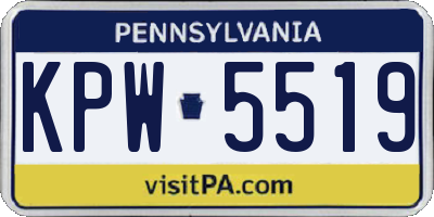 PA license plate KPW5519