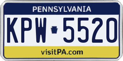 PA license plate KPW5520