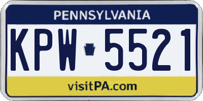 PA license plate KPW5521