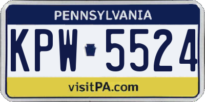 PA license plate KPW5524