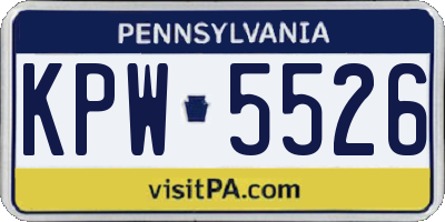 PA license plate KPW5526