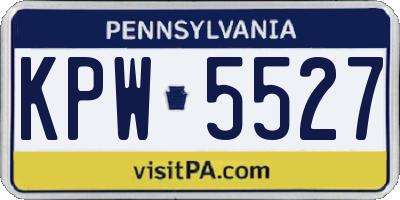 PA license plate KPW5527