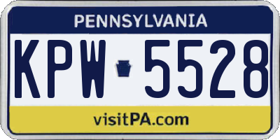 PA license plate KPW5528