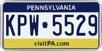 PA license plate KPW5529