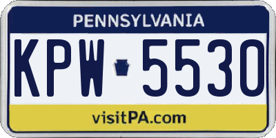 PA license plate KPW5530