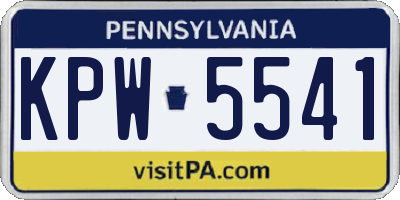 PA license plate KPW5541
