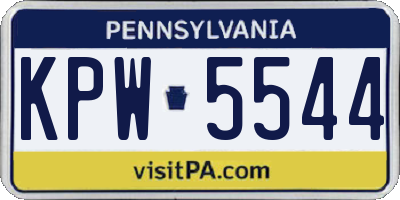 PA license plate KPW5544