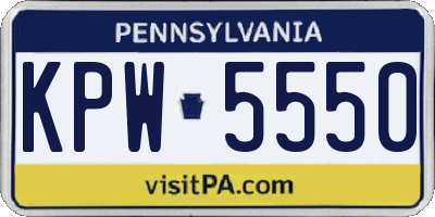 PA license plate KPW5550