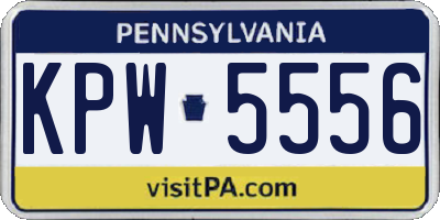 PA license plate KPW5556