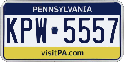 PA license plate KPW5557
