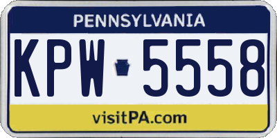 PA license plate KPW5558