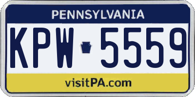 PA license plate KPW5559