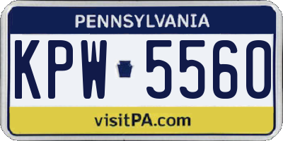 PA license plate KPW5560